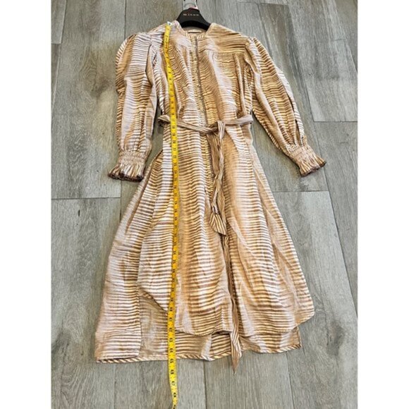 ULLA JOHNSON ‘FIORA’ beige STRIPED DRESS Size 6 - Picture 9 of 12
